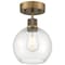 Access Lighting Port Nine Burgundy, Burgundy LED SemiFlush, Antique Brushed Brass Finish, Clear Glass 63148LEDDLP-ABB/CLR - alternate 1